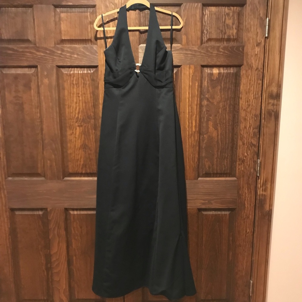 Black Urban Girl Nites Halter Dress w/ Rhinestones